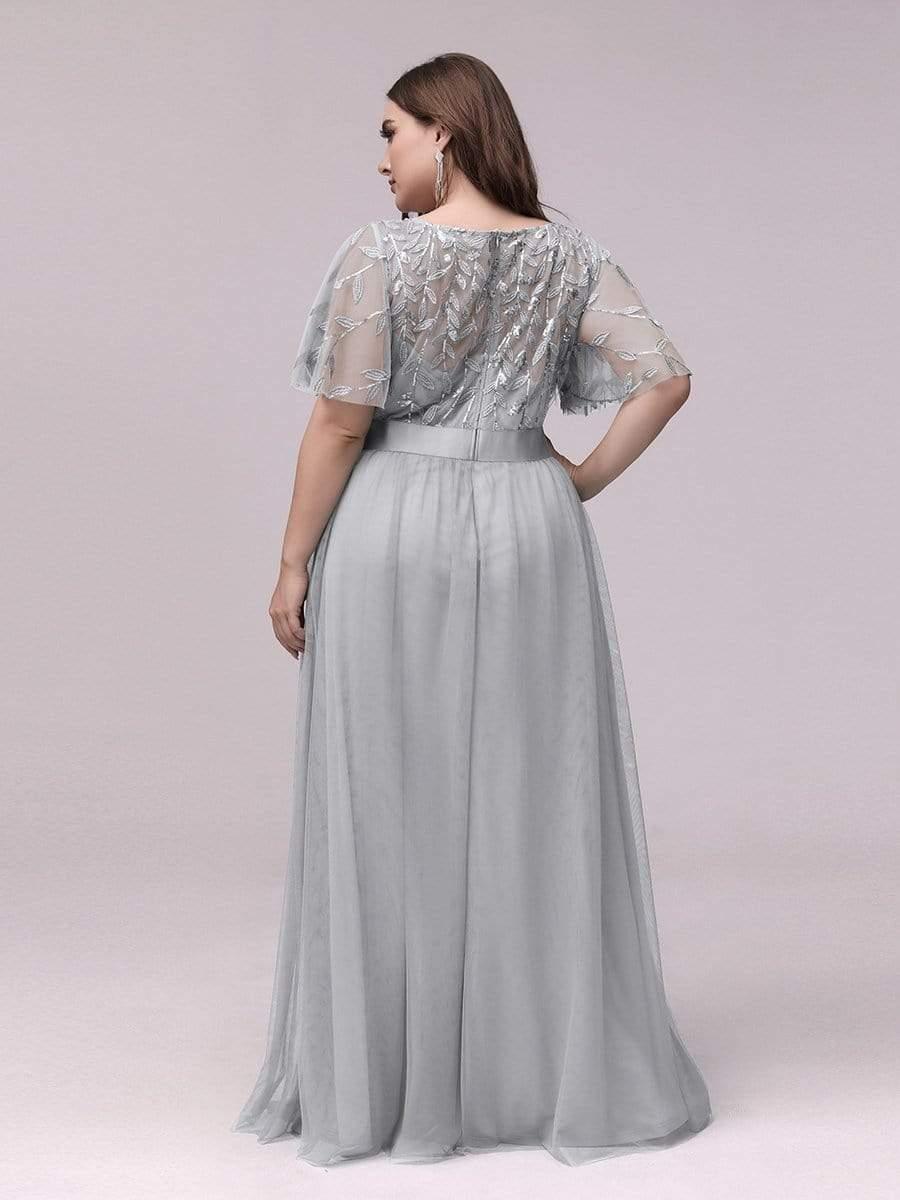 pretty SAPHIR|Plus Size Sequin Bodice Long Formal Evening Dresses