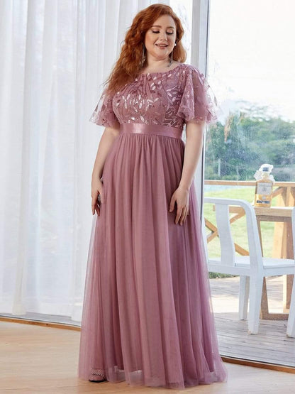 pretty SAPHIR|Plus Size Sequin Bodice Long Formal Evening Dresses