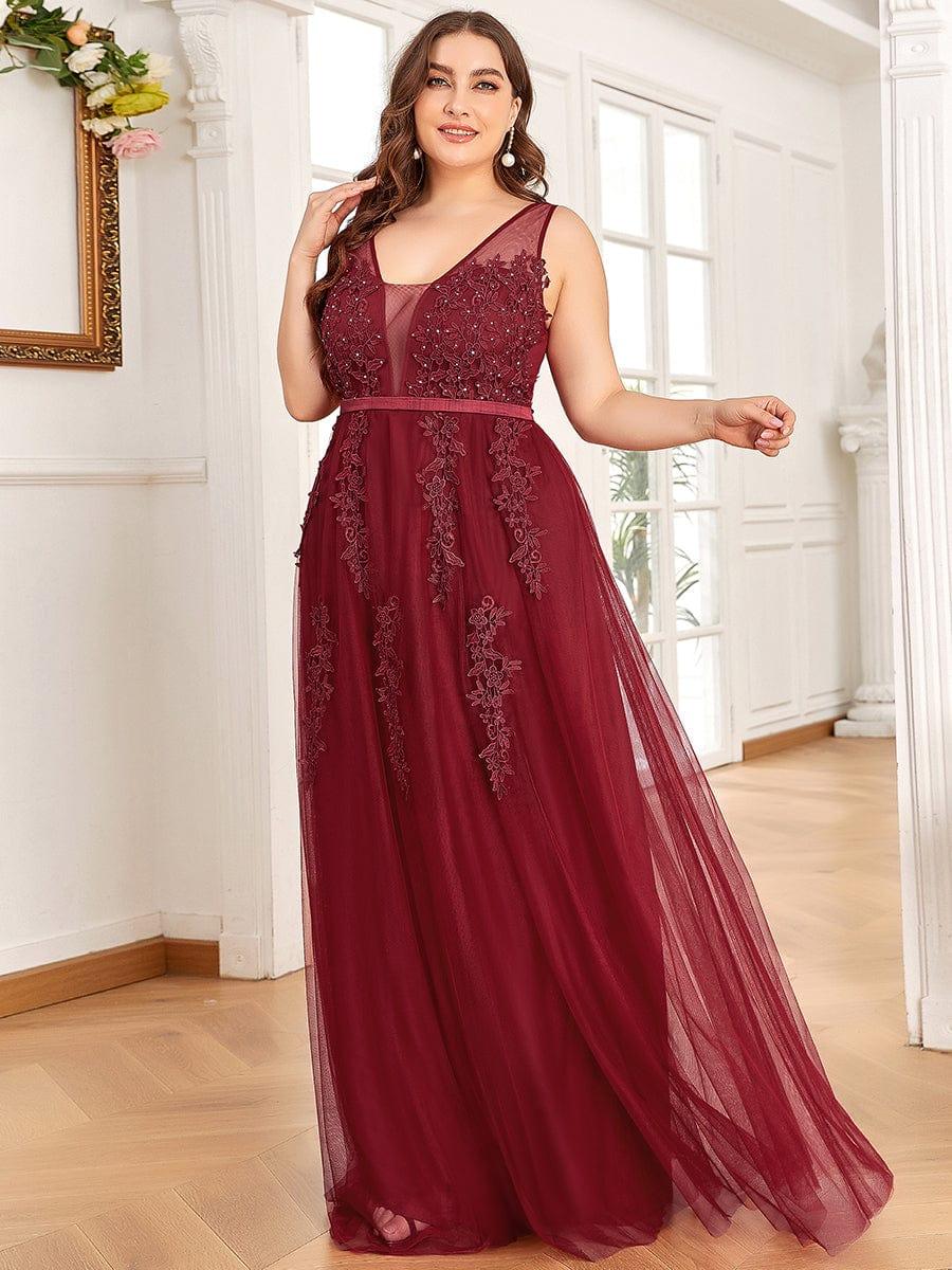 Plus Size Maxi Long Ethereal Tulle Formal Evening Dress