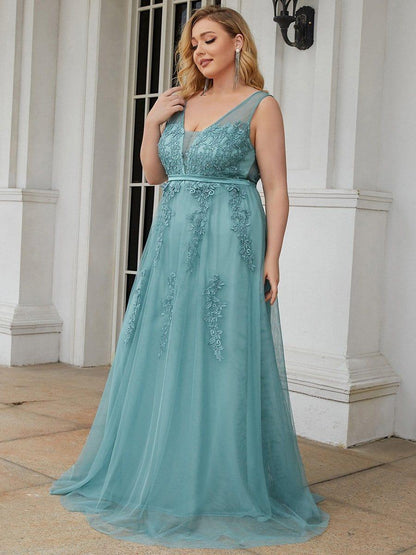 Plus Size Maxi Long Ethereal Tulle Formal Evening Dress