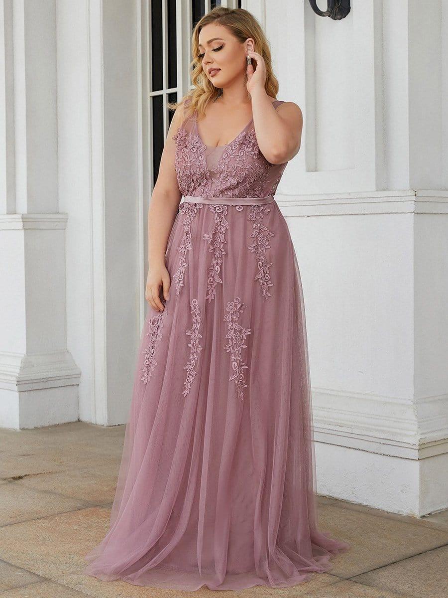 Plus Size Maxi Long Ethereal Tulle Formal Evening Dress