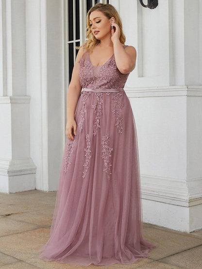 Plus Size Maxi Long Ethereal Tulle Formal Evening Dress