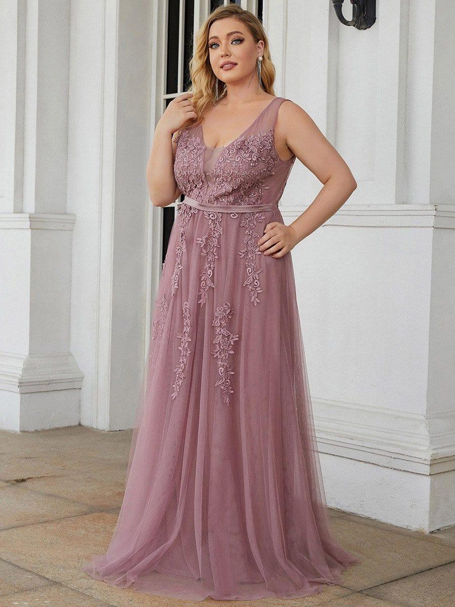 Plus Size Maxi Long Ethereal Tulle Formal Evening Dress