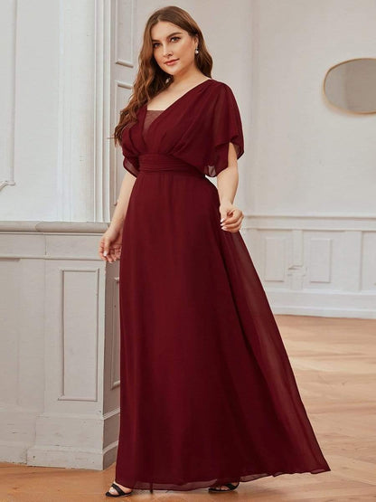 pretty AMBRYN|Plus Size Empire Waist Chiffon Formal Maxi Evening Dress