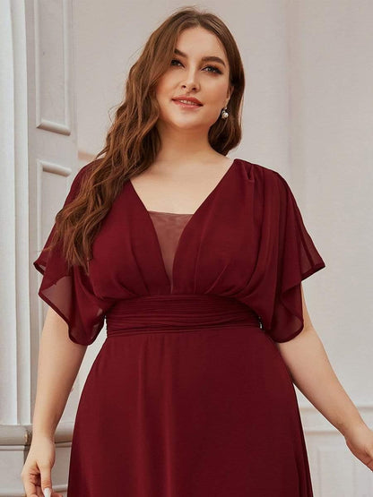 pretty AMBRYN|Plus Size Empire Waist Chiffon Formal Maxi Evening Dress