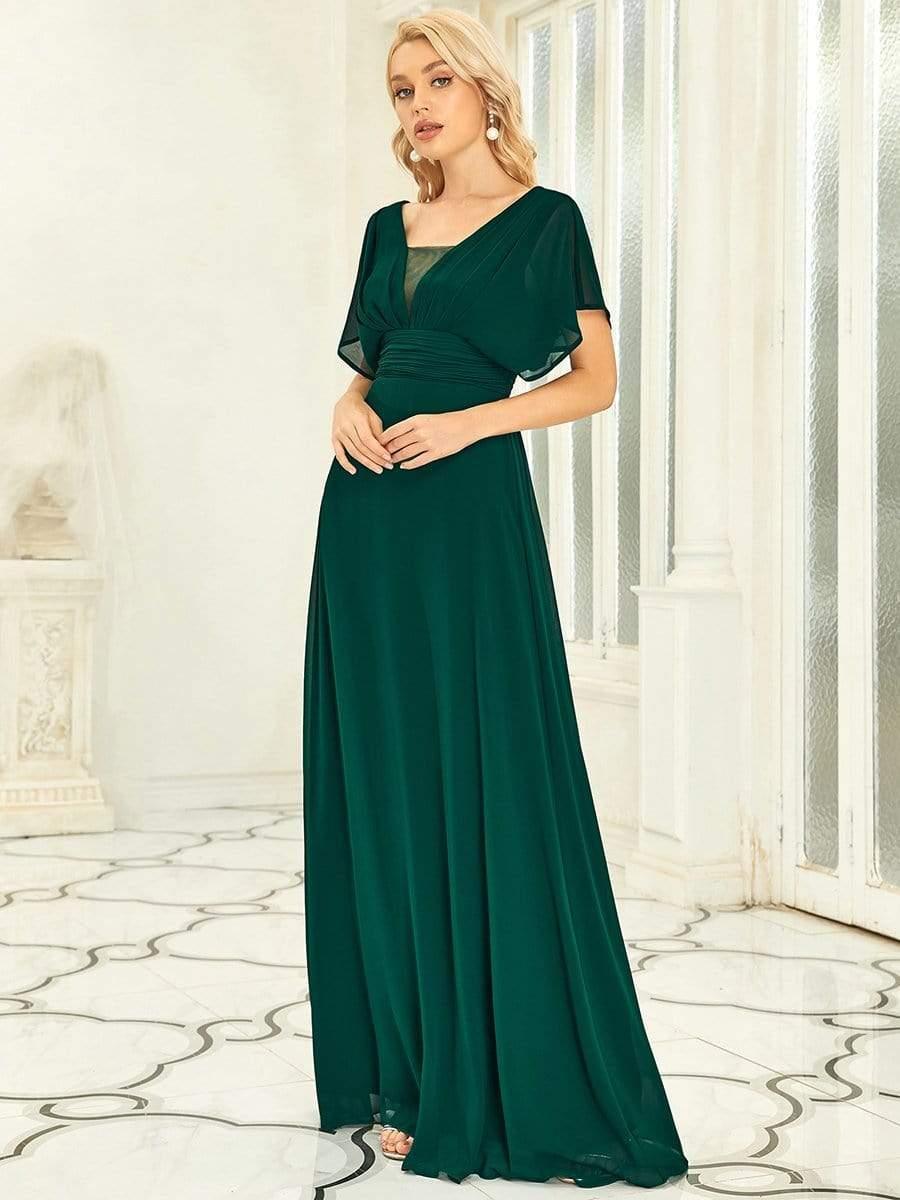 ever AMBRYN|Women's A-Line Empire Waist Maxi Chiffon Evening Dress
