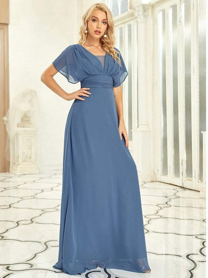 ever AMBRYN|Women's A-Line Empire Waist Maxi Chiffon Evening Dress