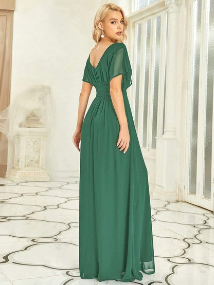 ever AMBRYN|Women's A-Line Empire Waist Maxi Chiffon Evening Dress