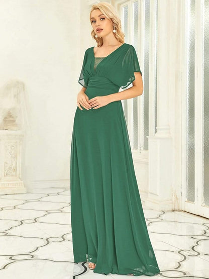ever AMBRYN|Women's A-Line Empire Waist Maxi Chiffon Evening Dress