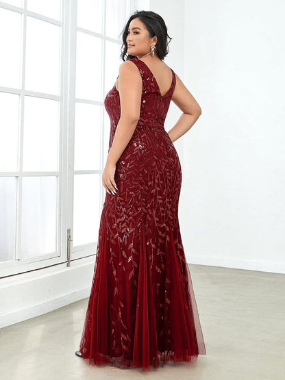 pretty ORIEL|Plus Size Maxi Sequin Formal Dresses & Gowns