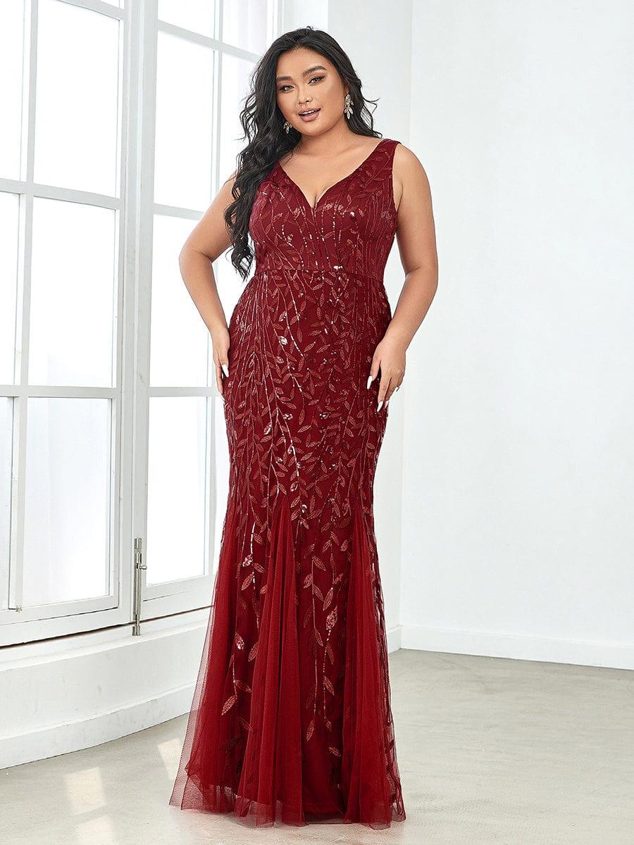 pretty ORIEL|Plus Size Maxi Sequin Formal Dresses & Gowns