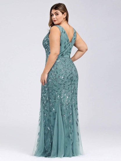 pretty ORIEL|Plus Size Maxi Sequin Formal Dresses & Gowns