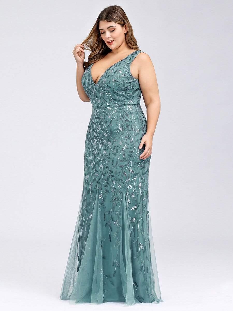 pretty ORIEL|Plus Size Maxi Sequin Formal Dresses & Gowns