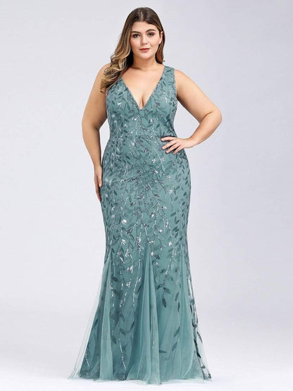pretty ORIEL|Plus Size Maxi Sequin Formal Dresses & Gowns