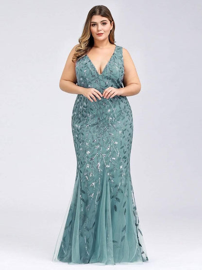 pretty ORIEL|Plus Size Maxi Sequin Formal Dresses & Gowns