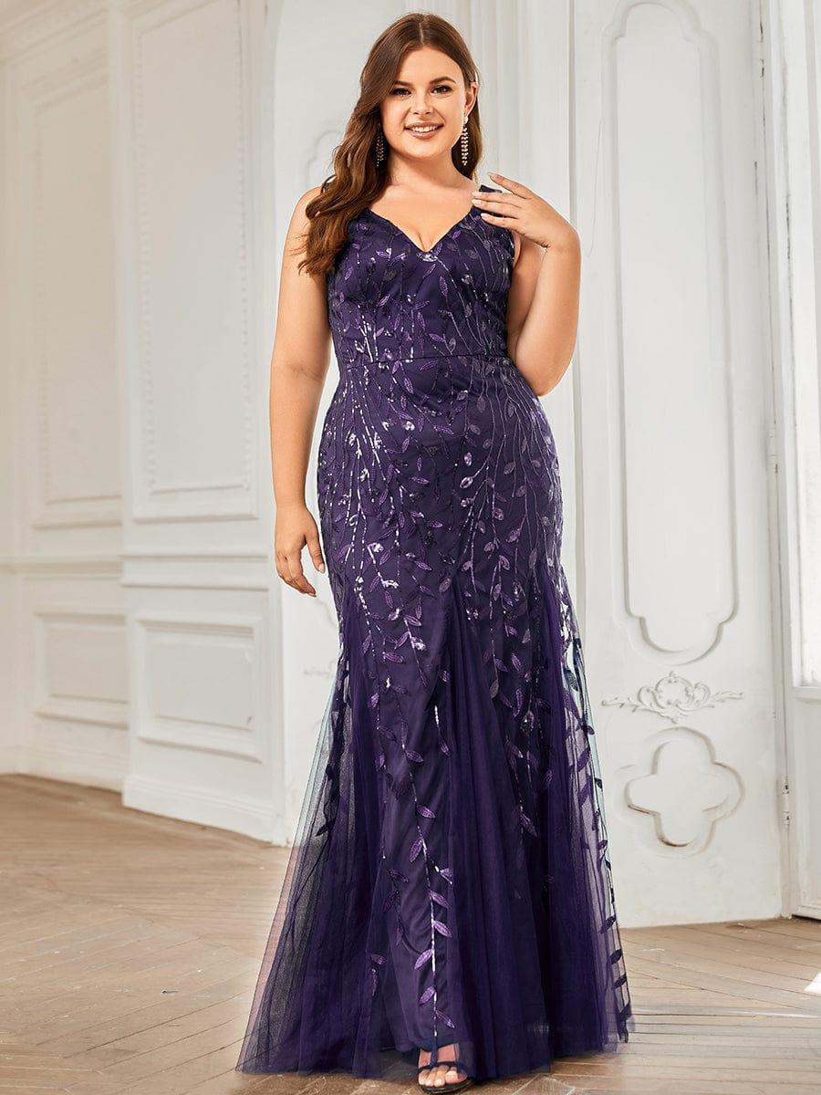 pretty ORIEL|Plus Size Maxi Sequin Formal Dresses & Gowns