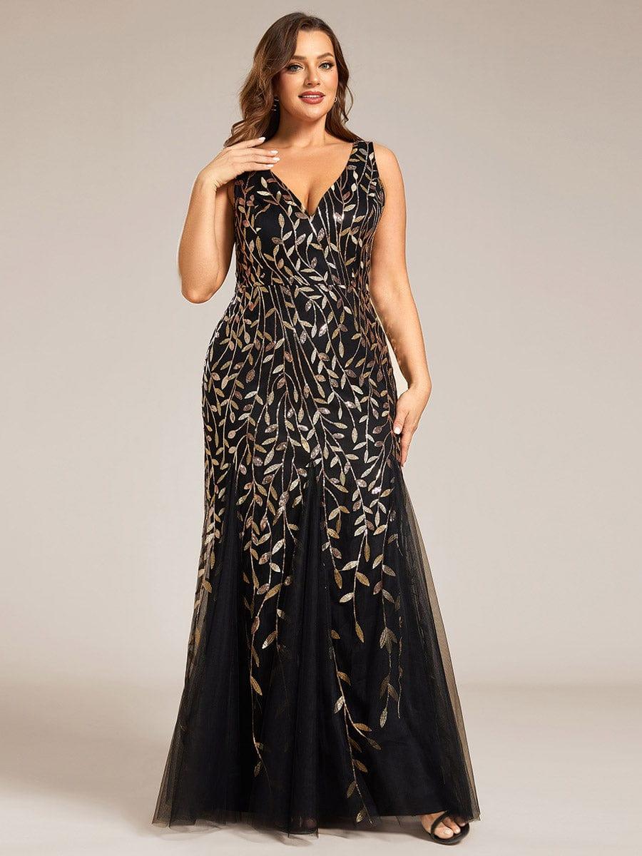 pretty ORIEL|Plus Size Maxi Sequin Formal Dresses & Gowns