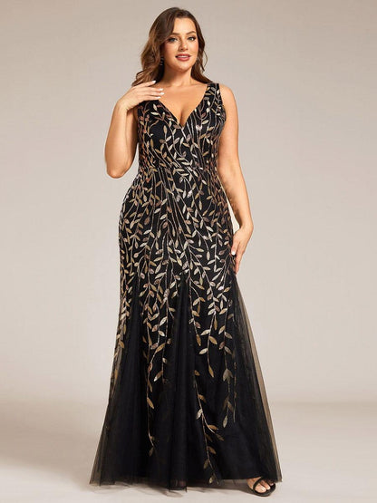 pretty ORIEL|Plus Size Maxi Sequin Formal Dresses & Gowns