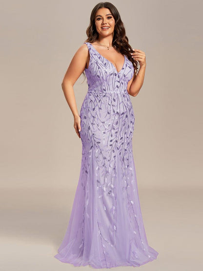 pretty ORIEL|Plus Size Maxi Sequin Formal Dresses & Gowns