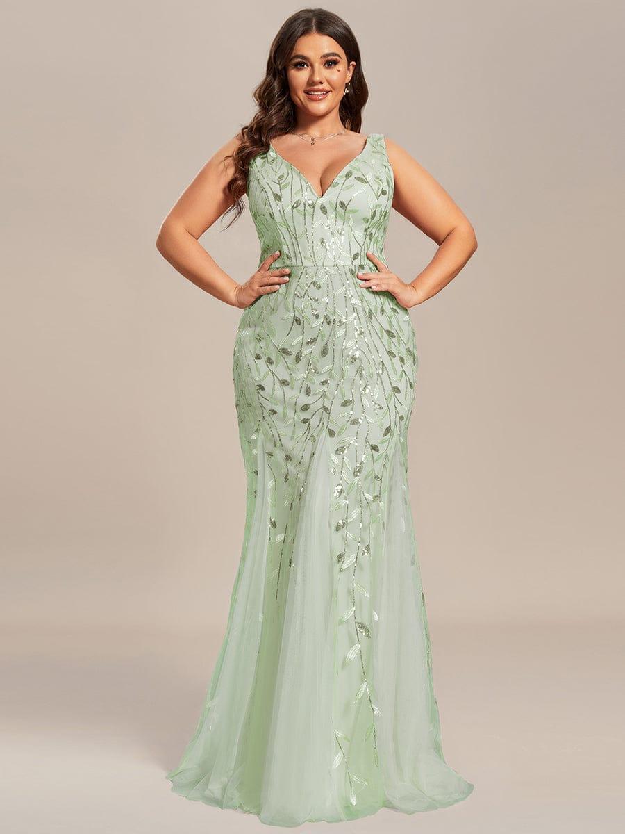 pretty ORIEL|Plus Size Maxi Sequin Formal Dresses & Gowns