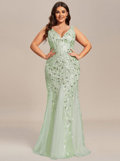 pretty ORIEL|Plus Size Maxi Sequin Formal Dresses & Gowns