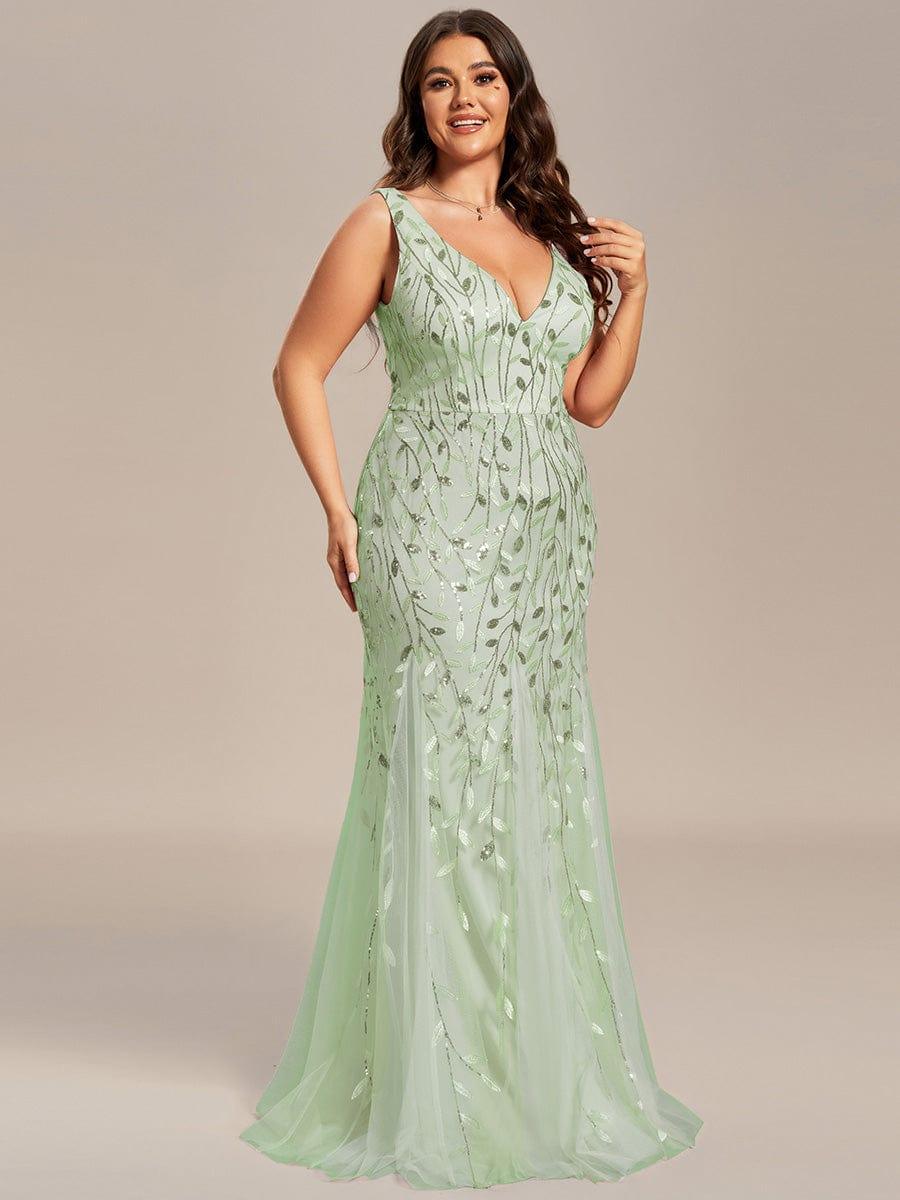 pretty ORIEL|Plus Size Maxi Sequin Formal Dresses & Gowns