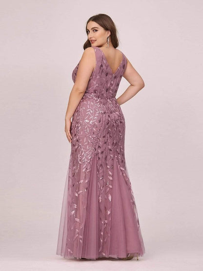pretty ORIEL|Plus Size Maxi Sequin Formal Dresses & Gowns