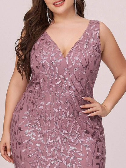 pretty ORIEL|Plus Size Maxi Sequin Formal Dresses & Gowns