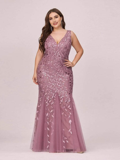 pretty ORIEL|Plus Size Maxi Sequin Formal Dresses & Gowns
