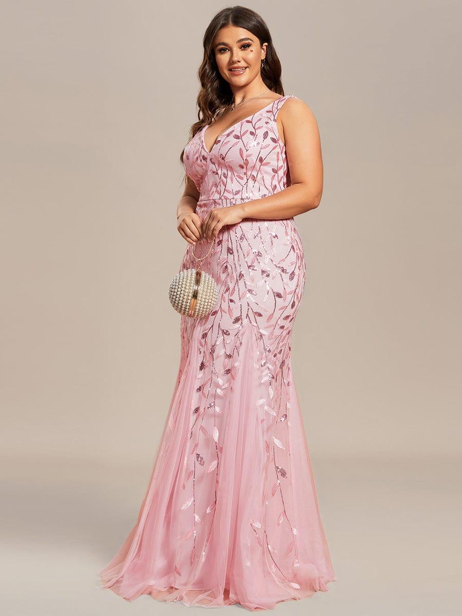 pretty ORIEL|Plus Size Maxi Sequin Formal Dresses & Gowns