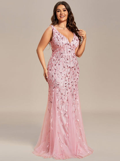 pretty ORIEL|Plus Size Maxi Sequin Formal Dresses & Gowns