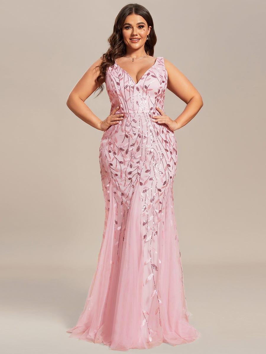 pretty ORIEL|Plus Size Maxi Sequin Formal Dresses & Gowns