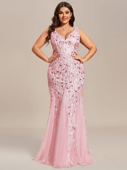 pretty ORIEL|Plus Size Maxi Sequin Formal Dresses & Gowns