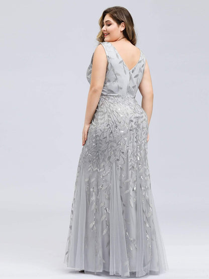 pretty ORIEL|Plus Size Maxi Sequin Formal Dresses & Gowns