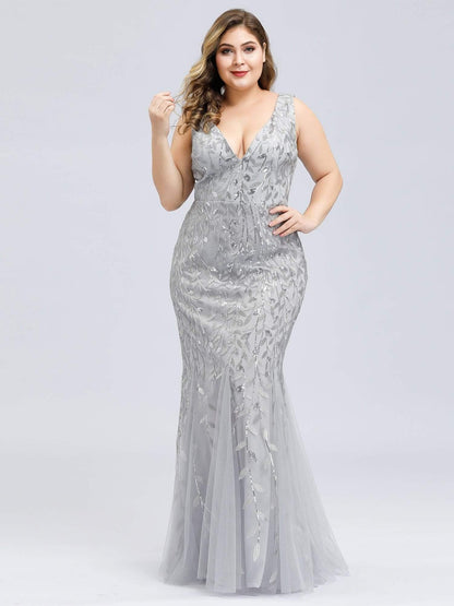 pretty ORIEL|Plus Size Maxi Sequin Formal Dresses & Gowns