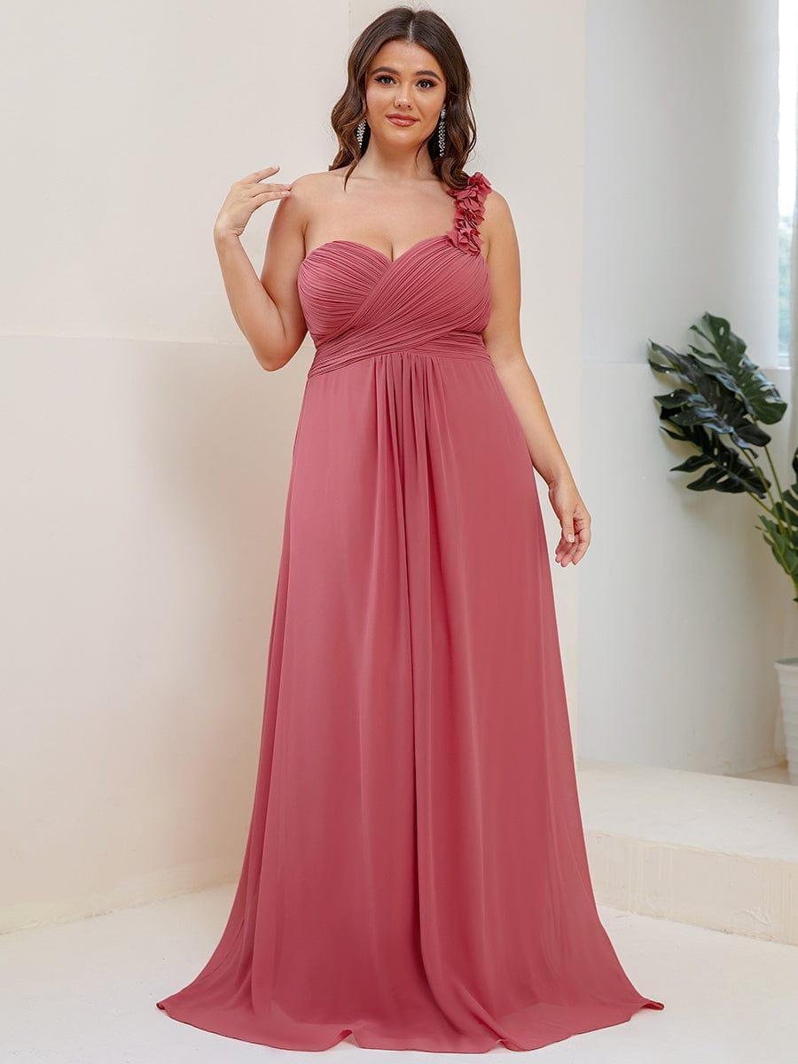 ever JAYLEEN|Sweet Pleated Bodice One Shoulder Chiffon Bridesmaid Dress