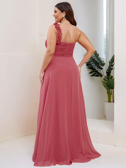 ever JAYLEEN|Sweet Pleated Bodice One Shoulder Chiffon Bridesmaid Dress