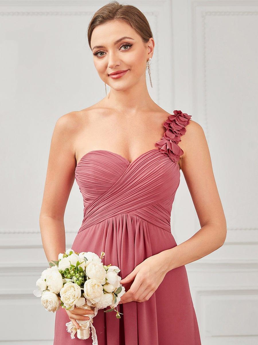 ever JAYLEEN|Sweet Pleated Bodice One Shoulder Chiffon Bridesmaid Dress