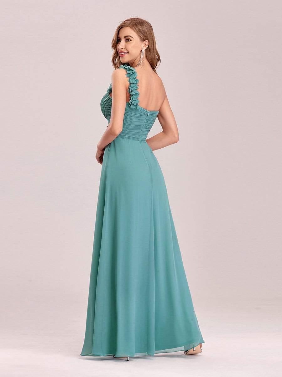 Chiffon One Shoulder Maxi Long Bridesmaid Dresses for Women