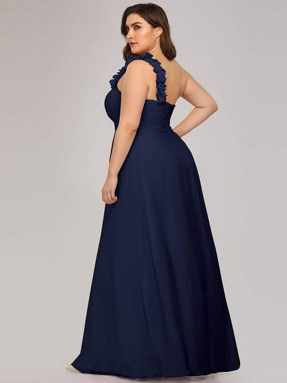 ever JAYLEEN|Sweet Pleated Bodice One Shoulder Chiffon Bridesmaid Dress