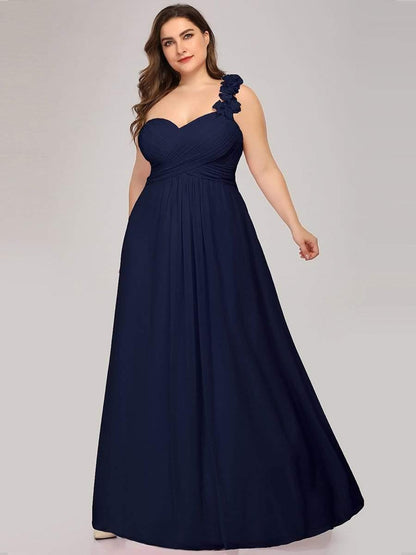 ever JAYLEEN|Sweet Pleated Bodice One Shoulder Chiffon Bridesmaid Dress