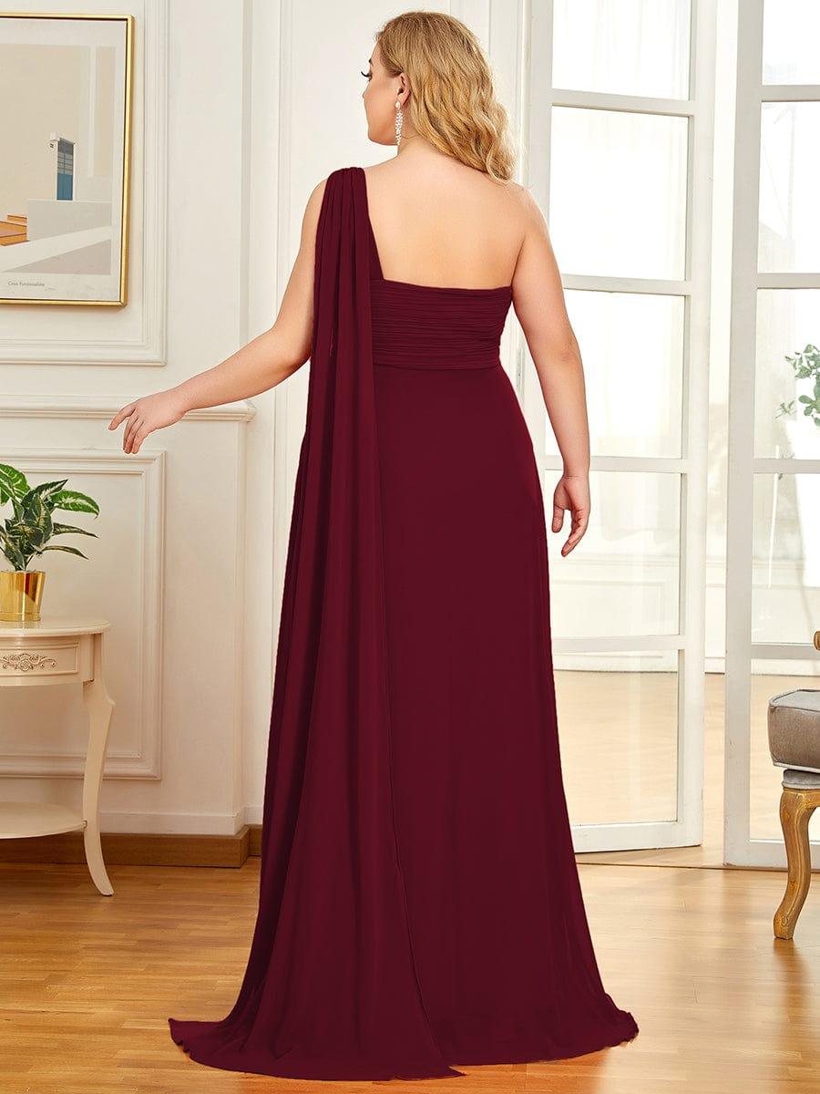 ever ANAYA|One Shoulder Pleated Chiffion Bridesmaid Sleeves