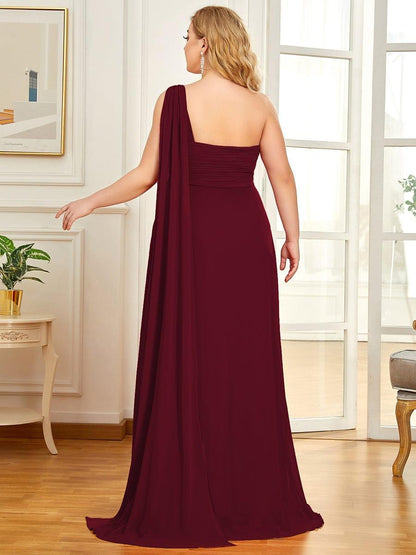 ever ANAYA|One Shoulder Pleated Chiffion Bridesmaid Sleeves