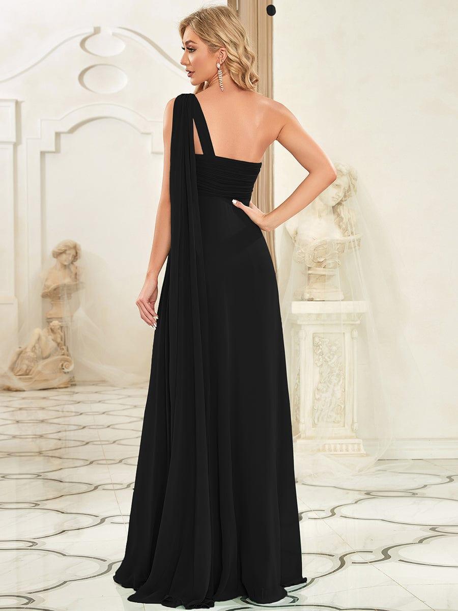 ever ANAYA|One Shoulder Pleated Chiffion Bridesmaid Sleeves