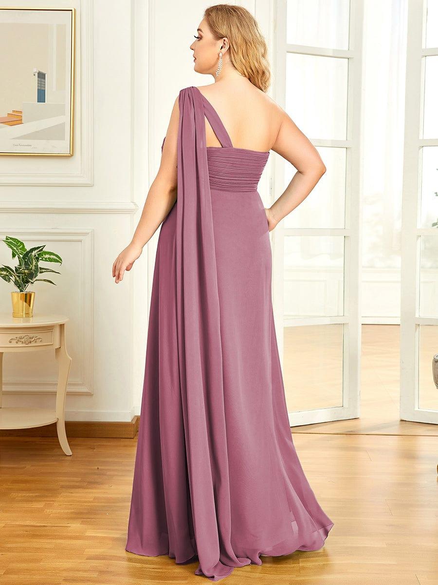 ever ANAYA|One Shoulder Pleated Chiffion Bridesmaid Sleeves