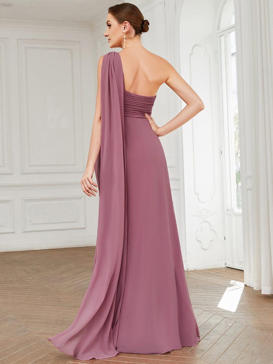 ever ANAYA|One Shoulder Pleated Chiffion Bridesmaid Sleeves