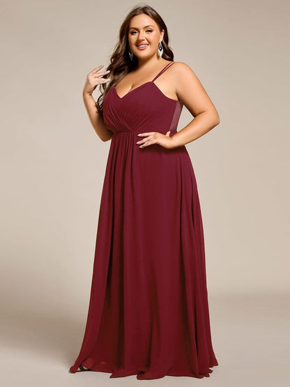 pretty RUBY|Plus Size Convertible Lace-Up Chiffon Bridesmaid Dress
