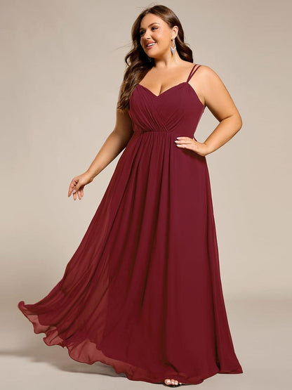 pretty RUBY|Plus Size Convertible Lace-Up Chiffon Bridesmaid Dress