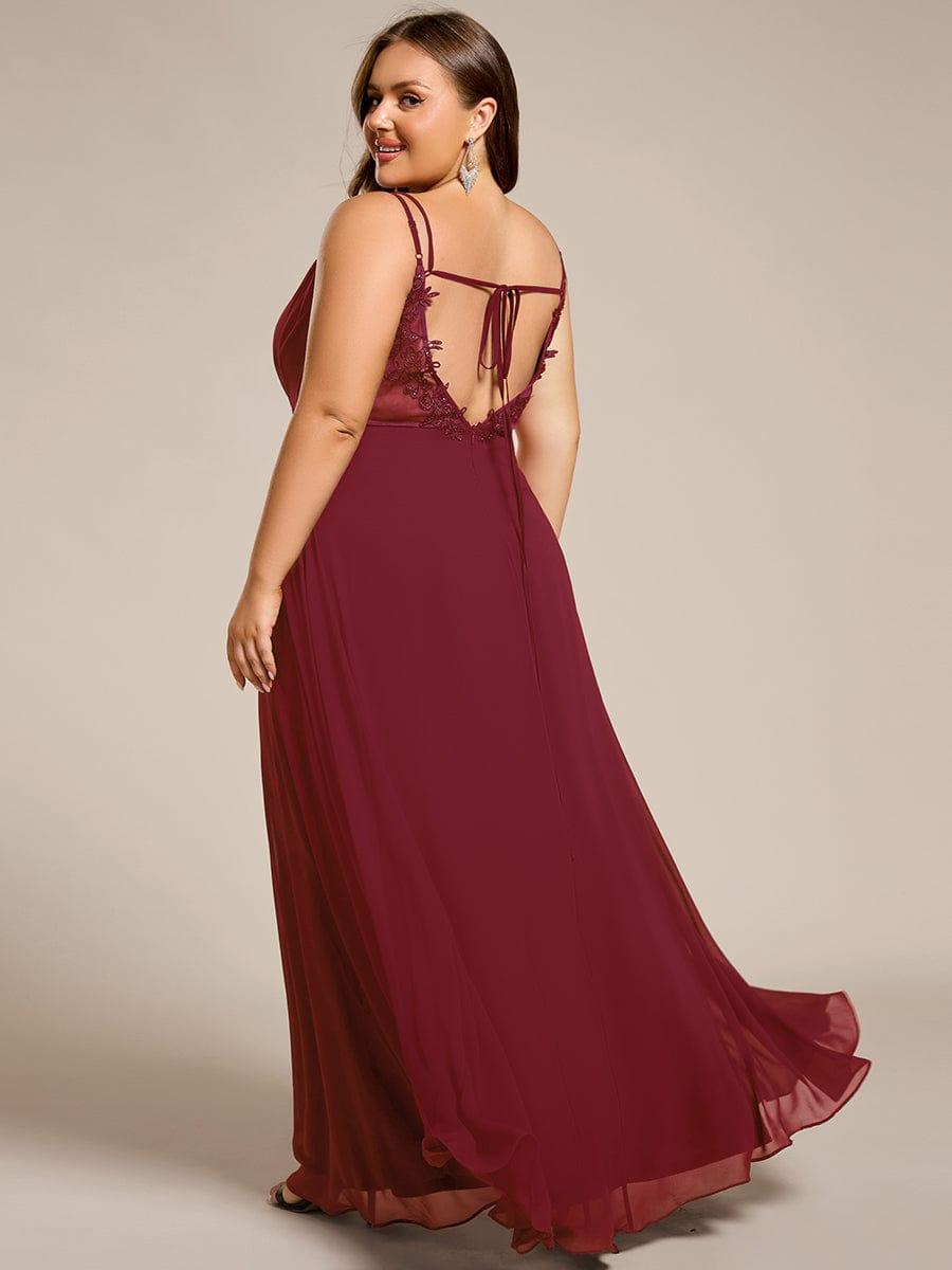 pretty RUBY|Plus Size Convertible Lace-Up Chiffon Bridesmaid Dress