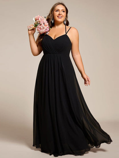 pretty RUBY|Plus Size Convertible Lace-Up Chiffon Bridesmaid Dress